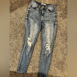 Kancan distressed knee skinny jeans
